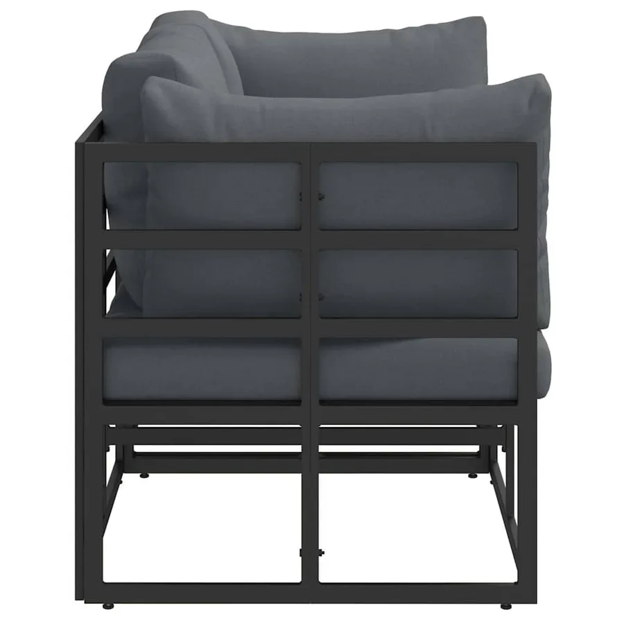 Mobilier de jardin 2 Pièce Noir et anthracite Métal - 6