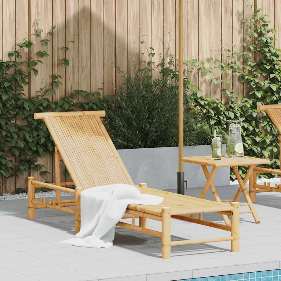 Chaise longue 55x199x30 cm bambou