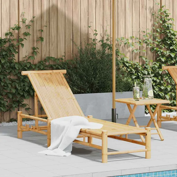 Chaise longue 55x199x30 cm bambou
