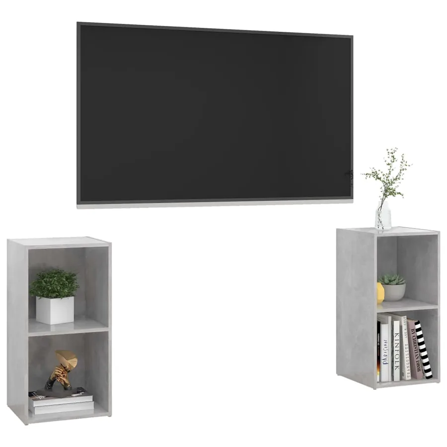 Meubles TV 2 pcs Gris béton 72x35x36,5 cm Bois d'ingénierie - 3