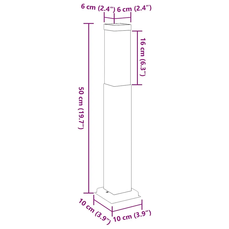 Borne lumineuse 50 cm noire IP44 - 10