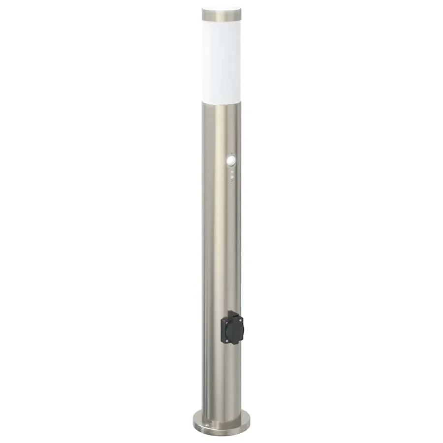 Borne lumineuse avec détecteur et prise 80 cm acier inoxydable IP44 - 2