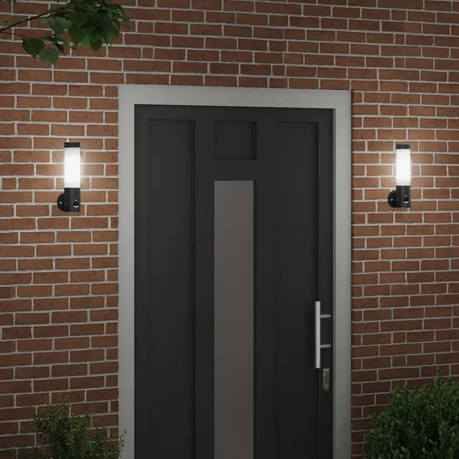 Applique Murale Extérieure 2 pcs Noir 12 x 8,5 x 29 cm - 3