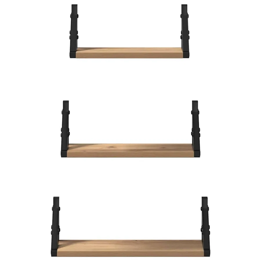 Étagère Murale Montage mural 3 pcs Chêne Fumé 37 x 12 x 13 cm - 5