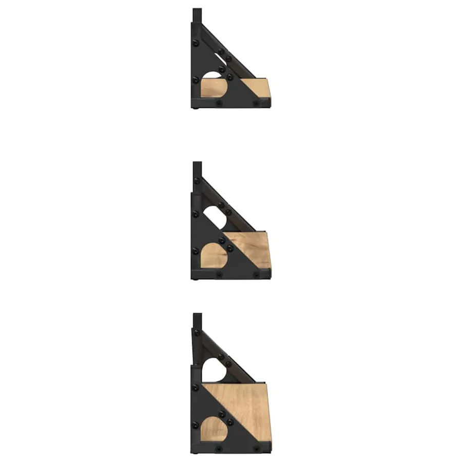 Étagère Murale Montage mural 3 pcs Chêne Fumé 37 x 12 x 13 cm - 6