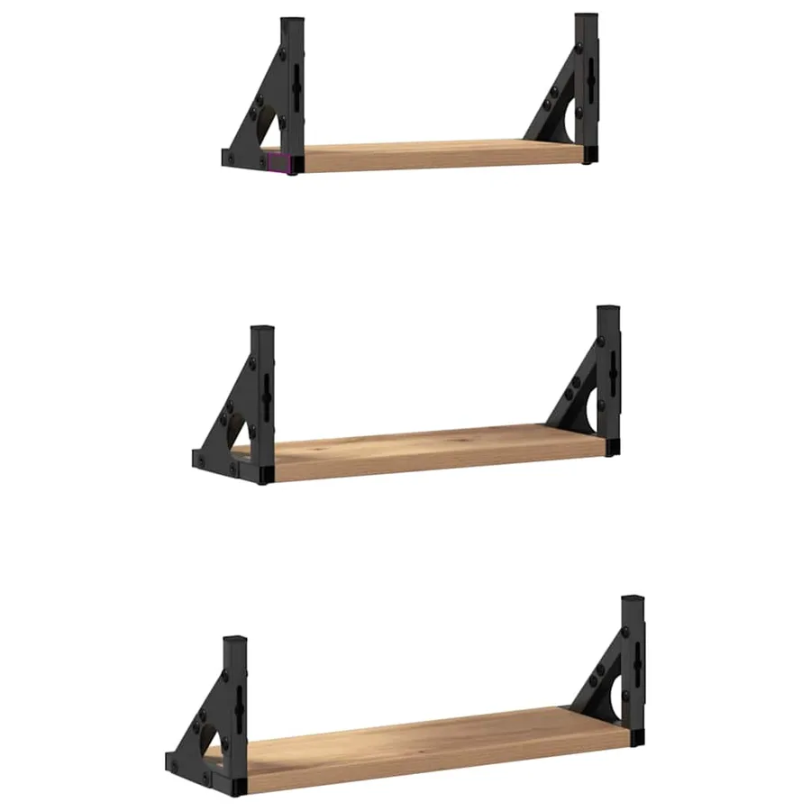 Étagère Murale Montage mural 3 pcs Chêne Fumé 37 x 12 x 13 cm - 7