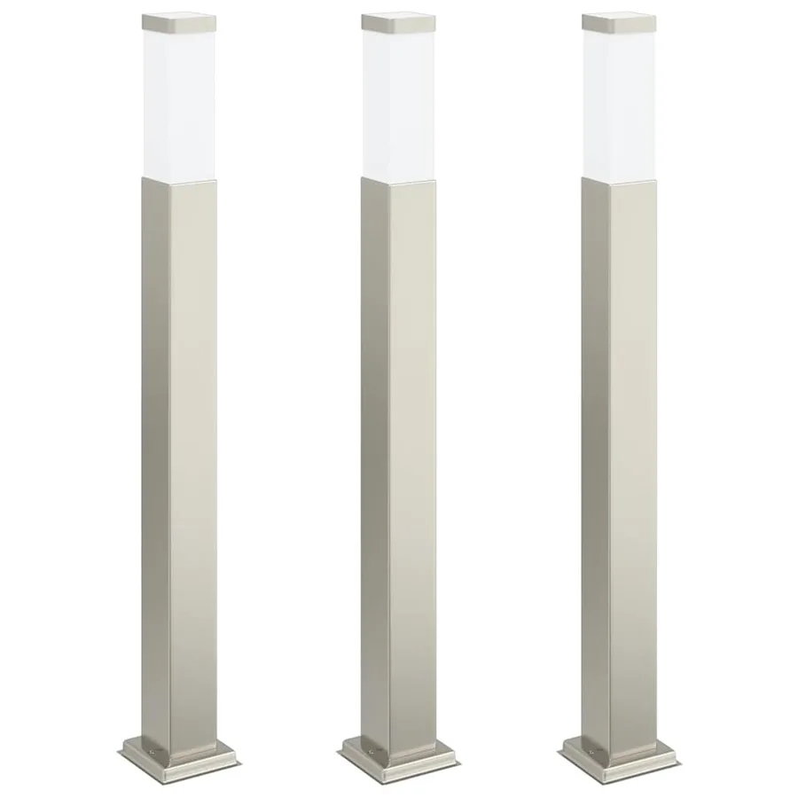 Bornes lumineuses lot de 3 80 cm acier inoxydable IP44 - 2