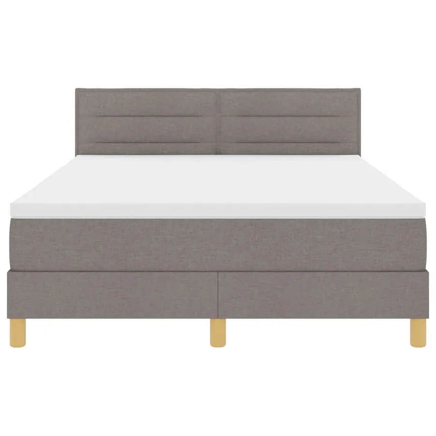 Lit à ressorts avec coussin Taupe 160 x 200 cm tissu - 7