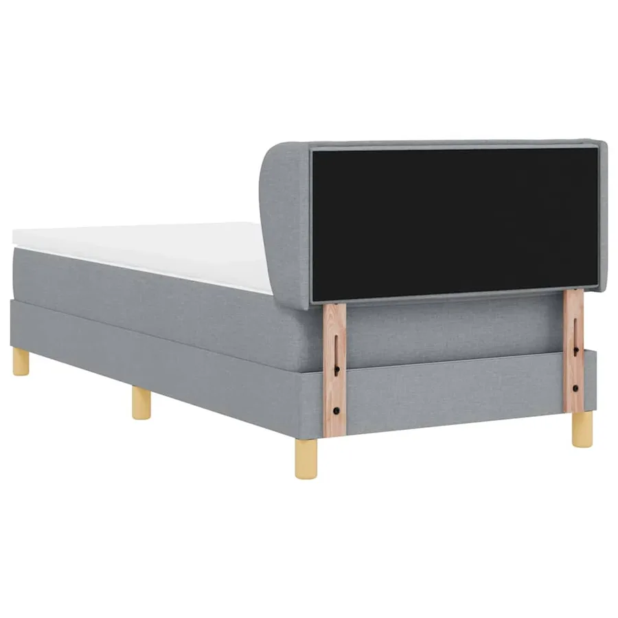 Lit à ressorts avec matelas Gris clair 90 x 200 cm tissu - 9