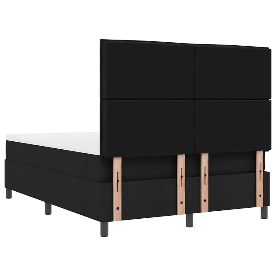 Lit à ressorts avec matelas Noir 140 x 200 cm tissu - 9