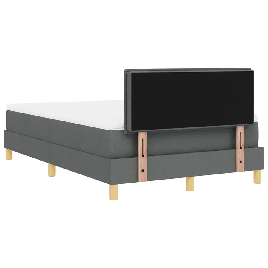 Lit à ressort LED avec bandes LED Gris foncé 120 x 200 cm tissu - 10
