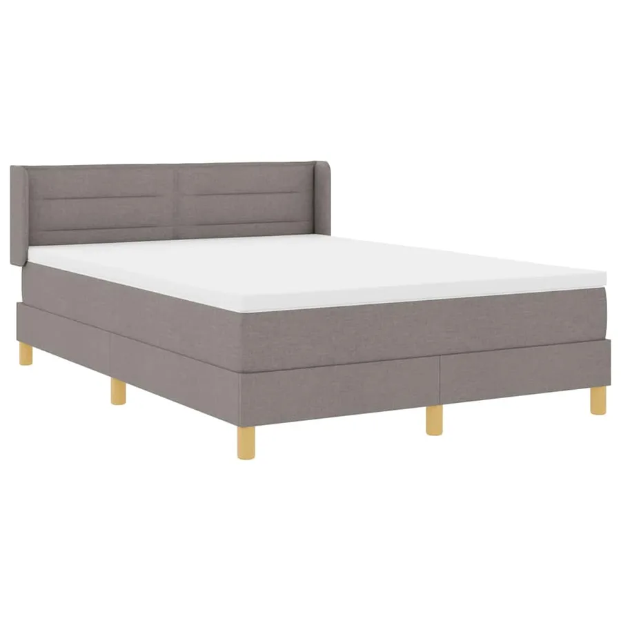 Lit à ressorts avec matelas Taupe 200 x 160 cm tissu - 5