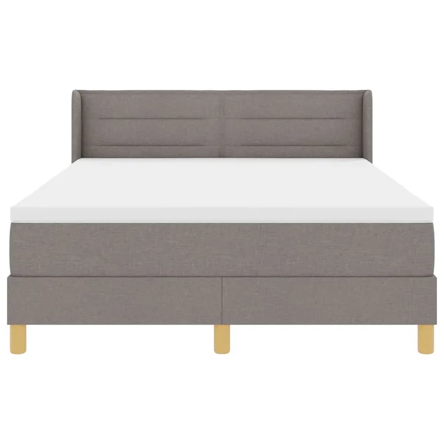 Lit à ressorts avec matelas Taupe 200 x 160 cm tissu - 6