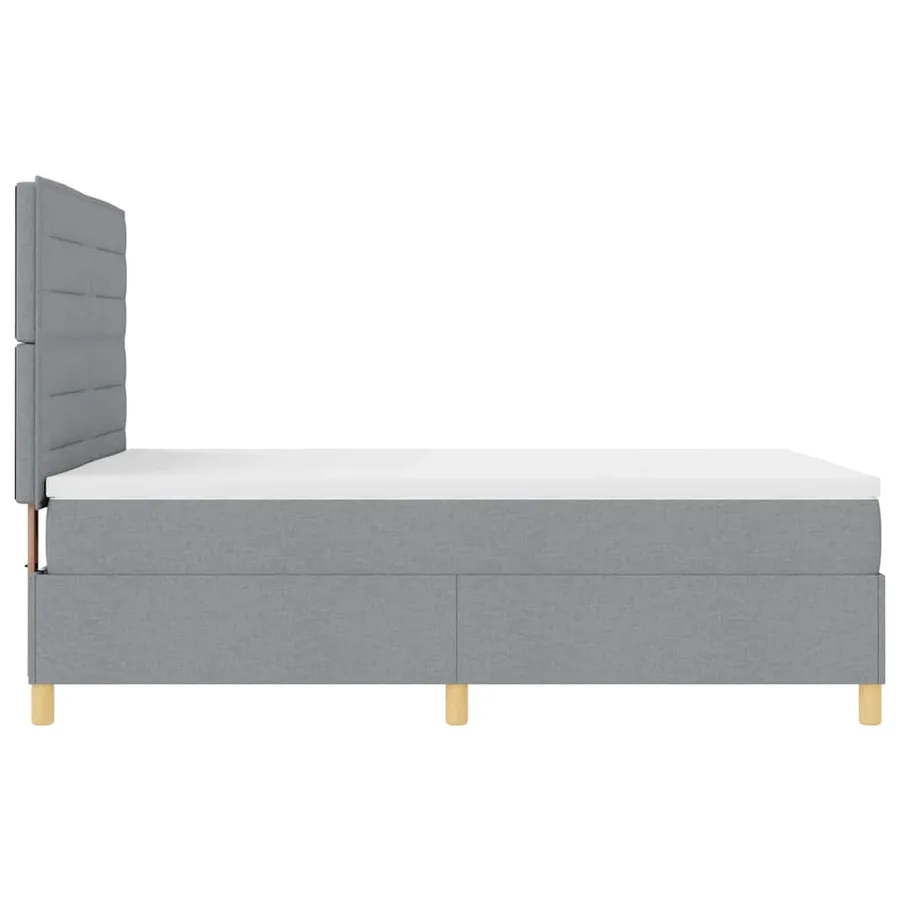 Lit à ressort LED avec matelas Gris clair 140 x 200 cm tissu - 9