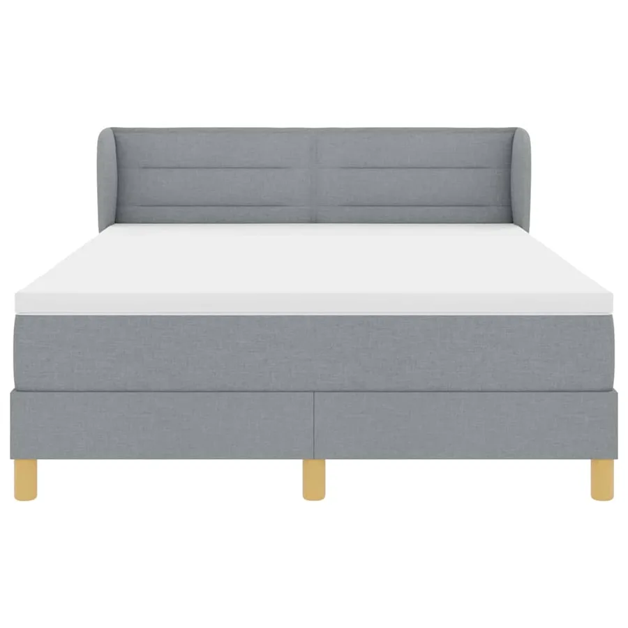 Lit à ressorts avec matelas Gris clair 140 x 190 cm tissu - 7