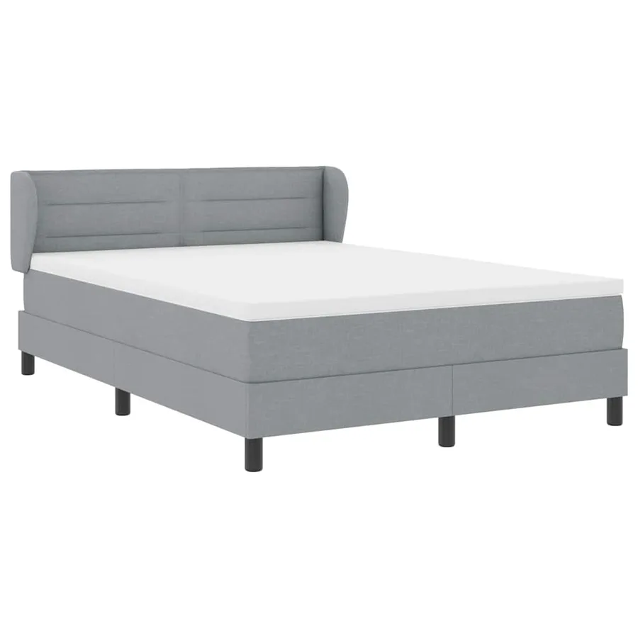 Lit à ressorts avec matelas Gris clair 140 x 200 cm tissu - 6