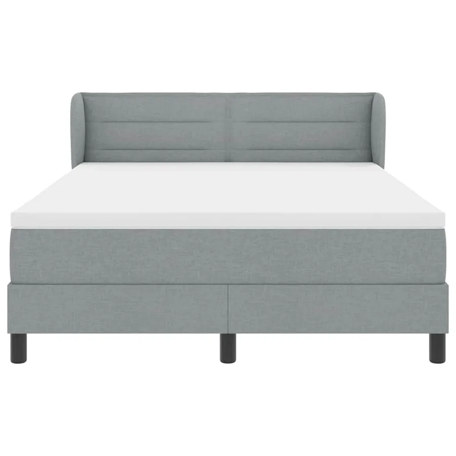 Lit à ressorts avec matelas Gris clair 140 x 200 cm tissu - 7