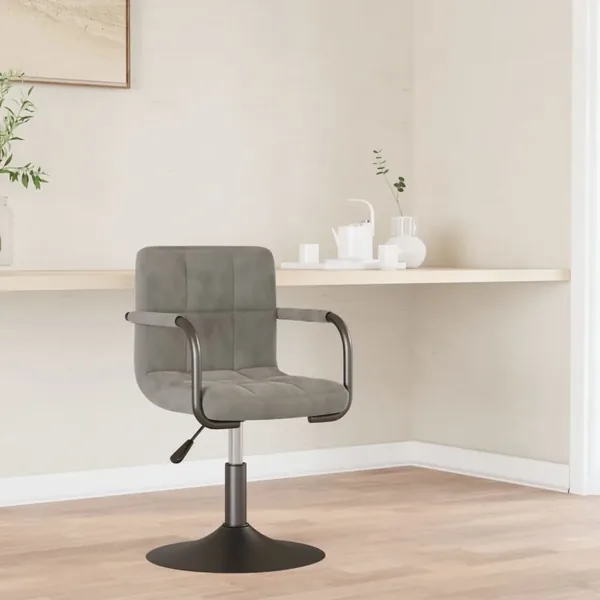 Chaise de salle à manger Gris clair Velours