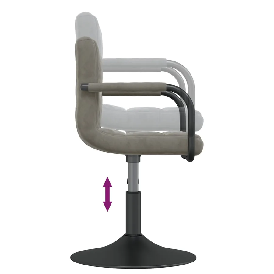 Chaise de salle à manger Gris clair Velours - 5