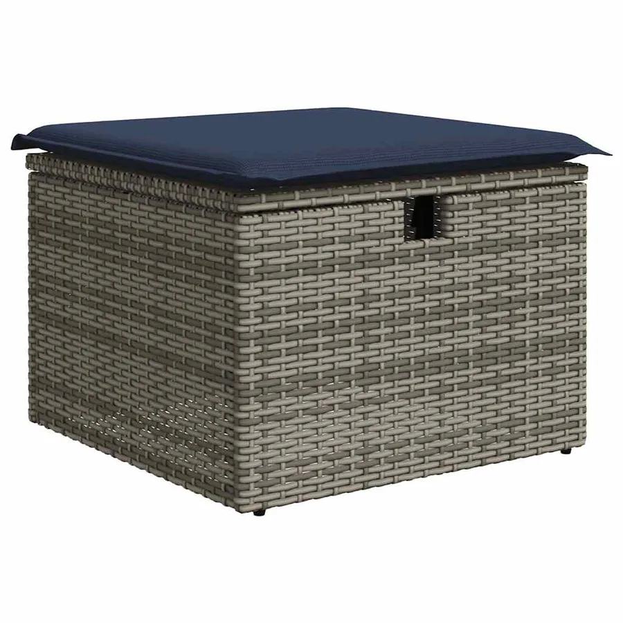 Salon de jardin avec coussins 7pcs marron résine tressée acacia - 6