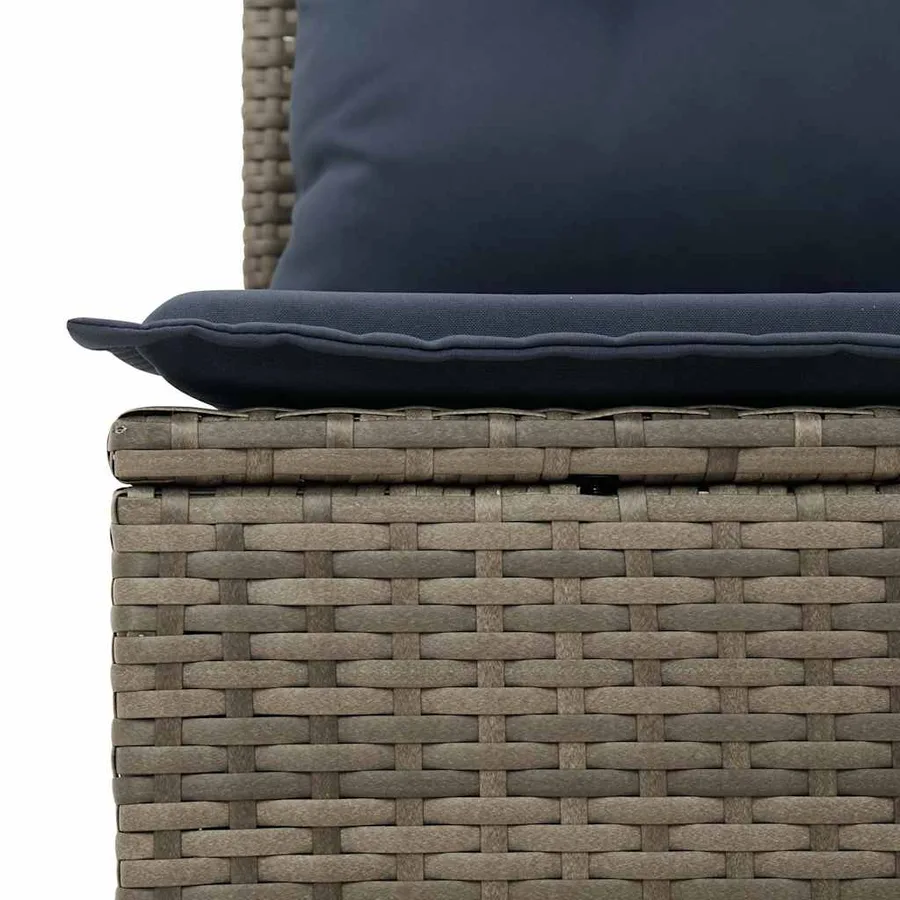 Ensemble de canapé de jardin 6 pcs avec coussins gris résine tressée - 5