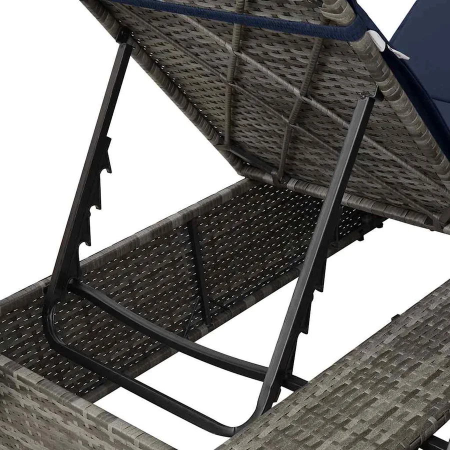 Transat double Réglable Noir 205 x 129 x 200 cm polyrotin - 9