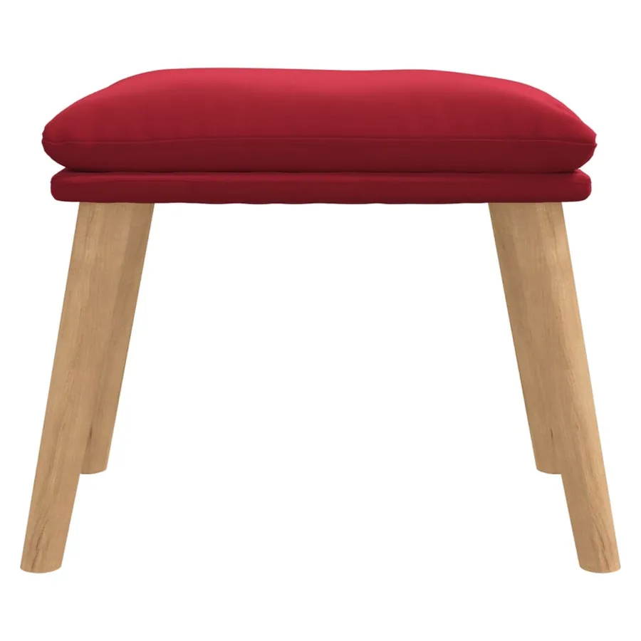 Repose-pied Rouge bordeaux 45x29,5x35 cm Velours - 3