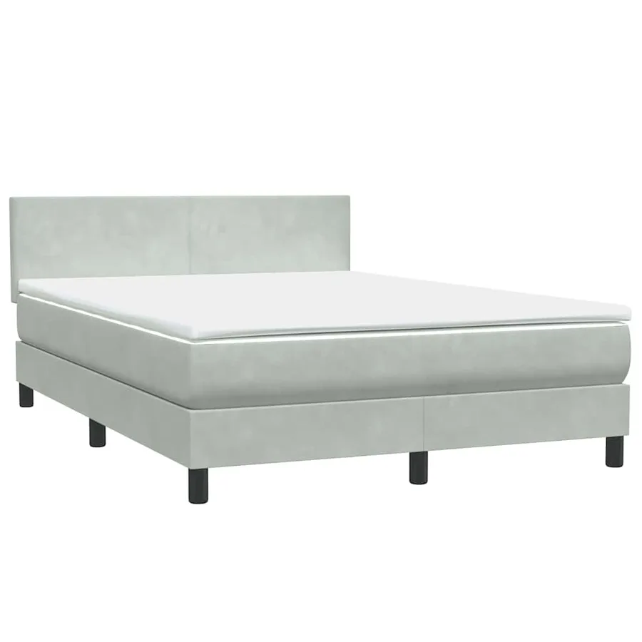 Sommier à lattes de lit et matelas gris clair 160x220cm velours - 4