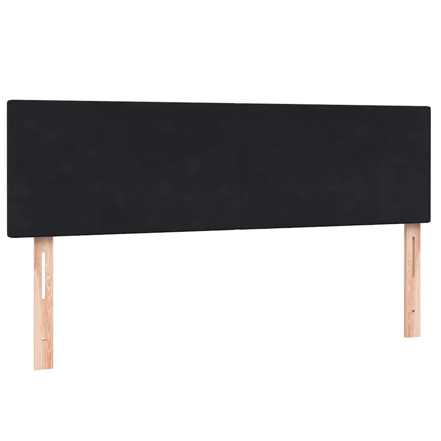 Sommier à lattes de lit avec matelas noir 140x220 cm velours - 6