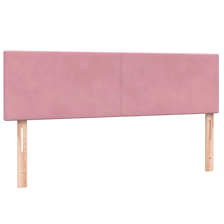 Sommier à lattes de lit avec matelas rose 140x220 cm velours - 7