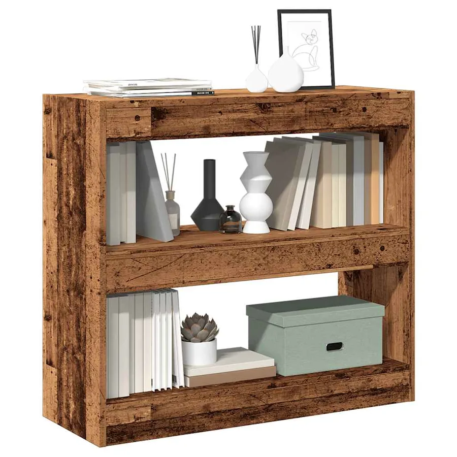 Bibliothèque/Séparateur de pièce vieux bois 80x30x72 cm