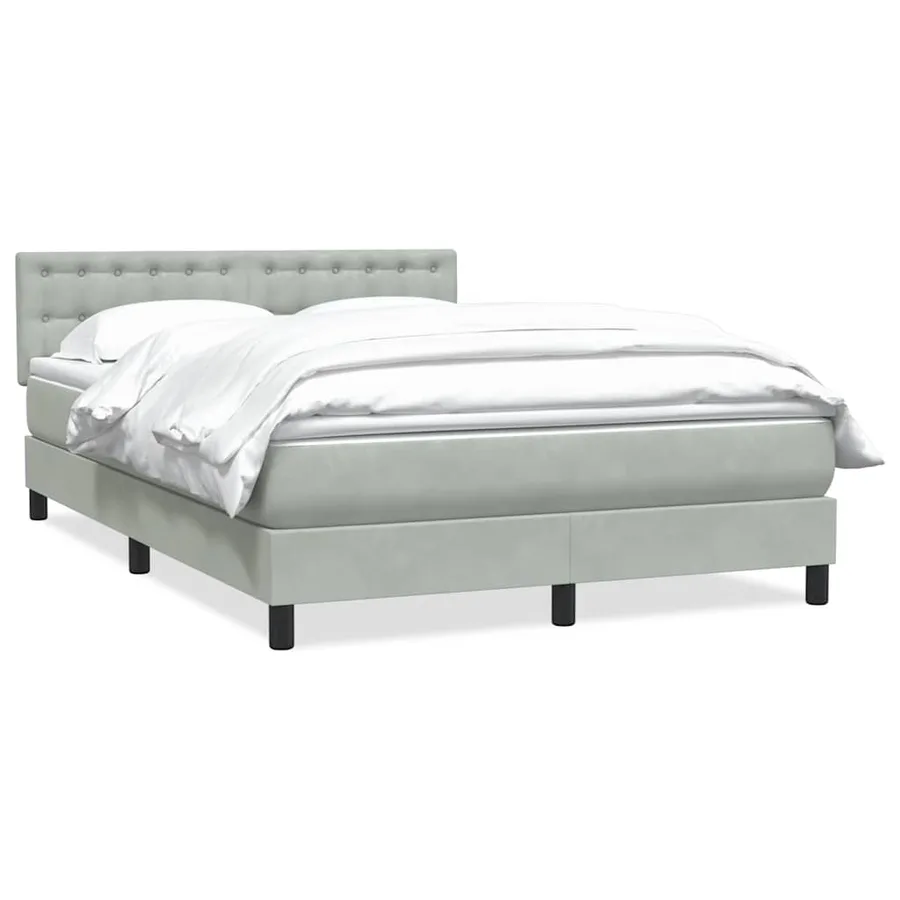 Sommier à lattes de lit et matelas gris clair 160x220cm velours - 2