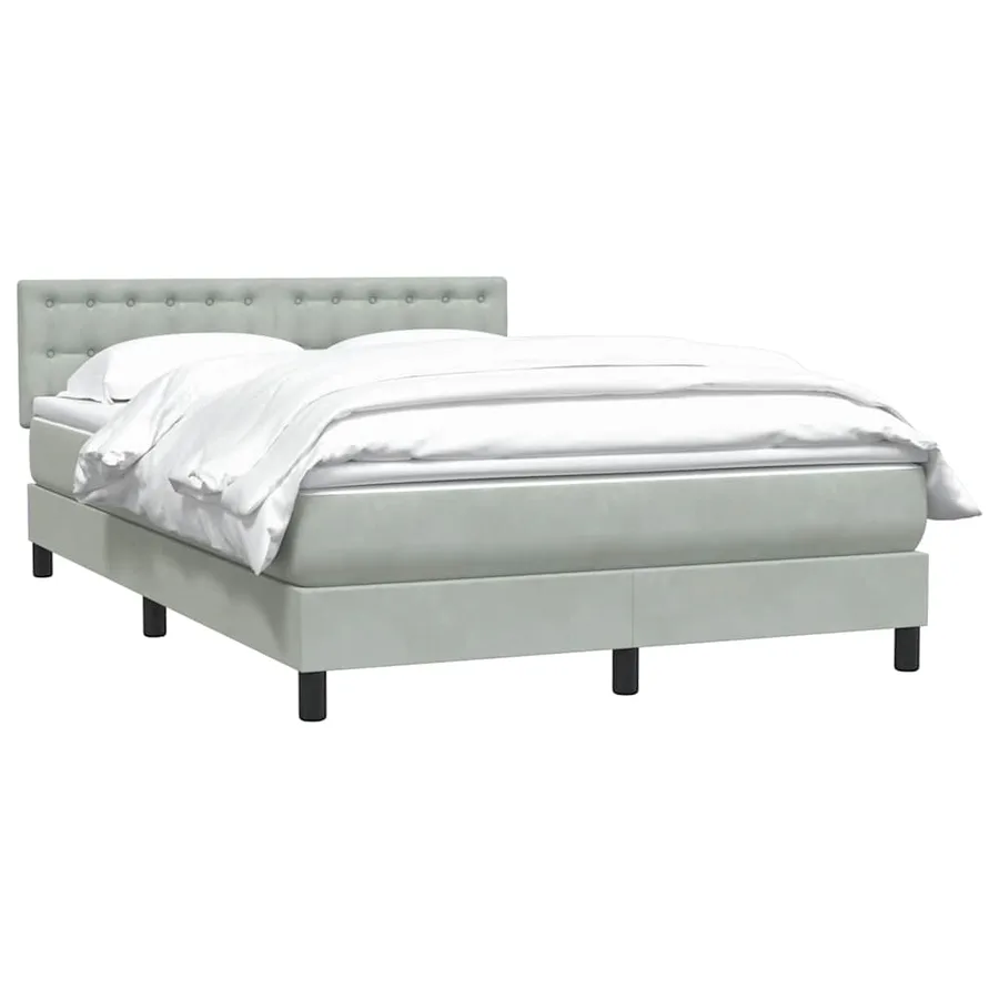 Sommier à lattes de lit et matelas gris clair 160x220cm velours - 3