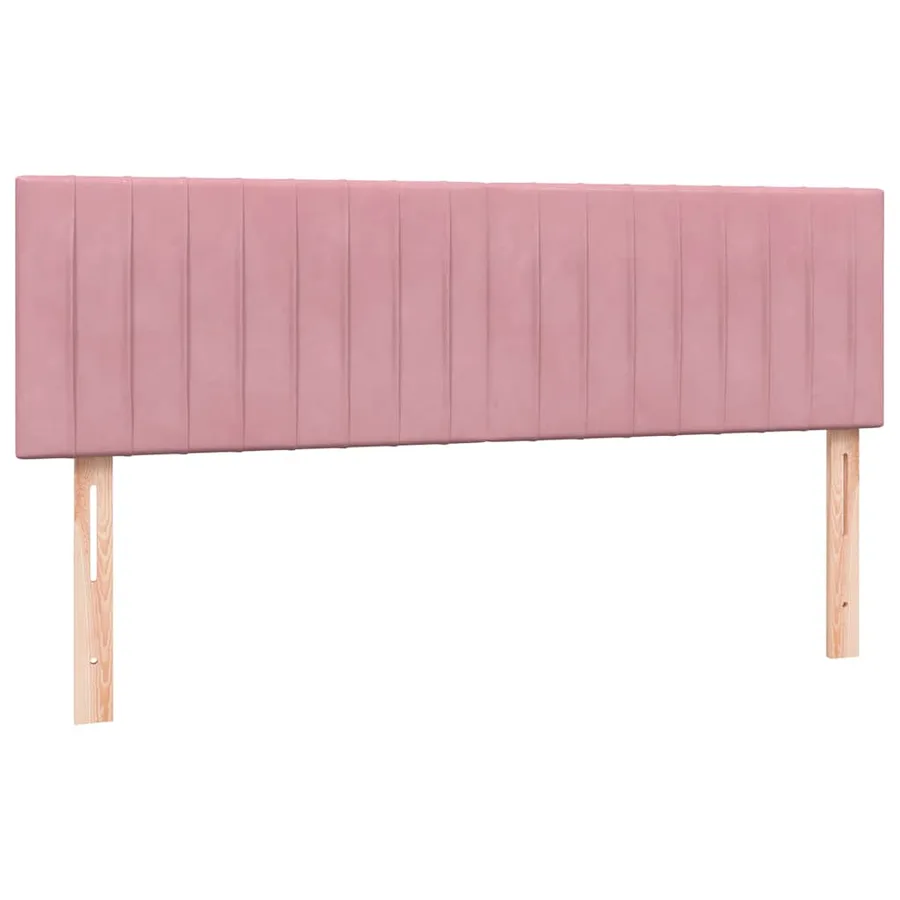 Sommier à lattes de lit avec matelas rose 160x220 cm velours - 7