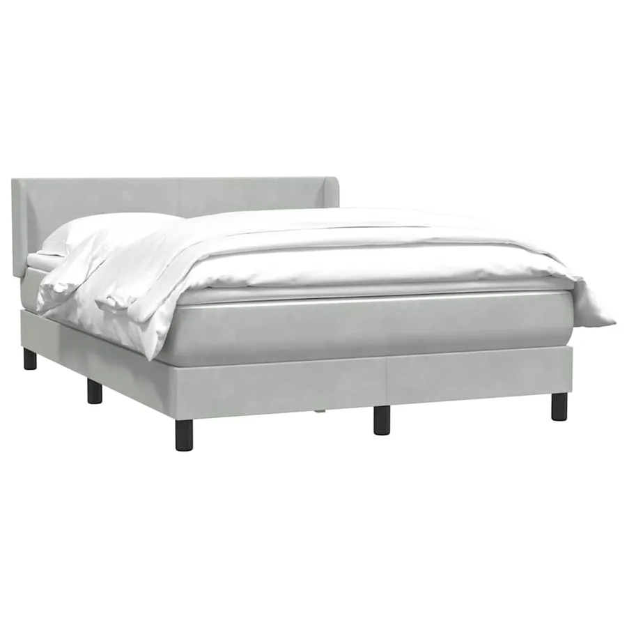 Sommier à lattes de lit et matelas gris clair 160x220cm velours - 3