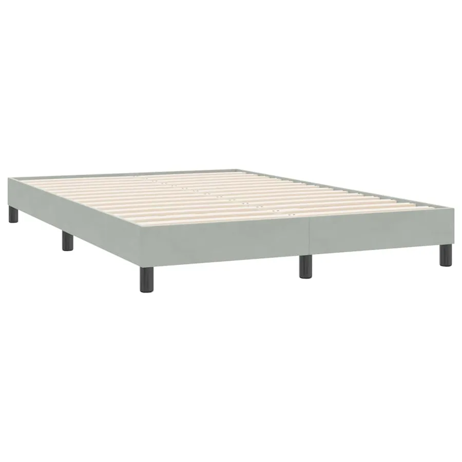 Sommier à lattes de lit et matelas gris clair 160x220cm velours - 5