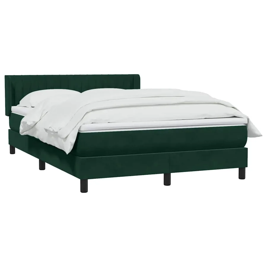 Sommier à lattes de lit et matelas vert foncé 160x220cm velours - 3