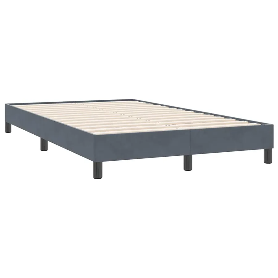 Sommier à lattes de lit et matelas gris foncé 120x220cm velours - 6