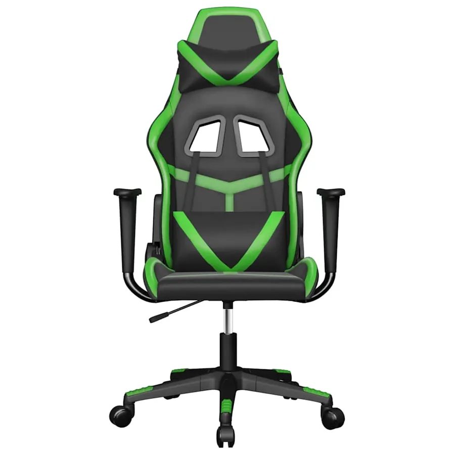 Chaise de jeu de massage Noir et vert Similicuir - 3