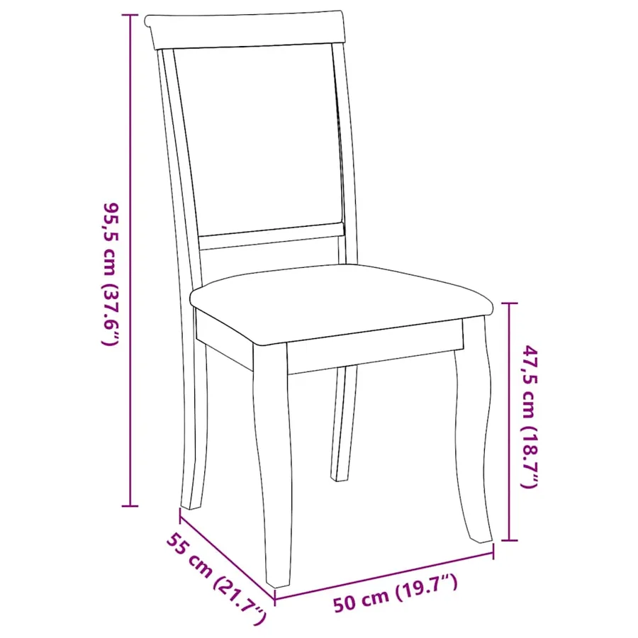 Chaises à manger coussins 2 pcs marron bois massif caoutchouc - 11