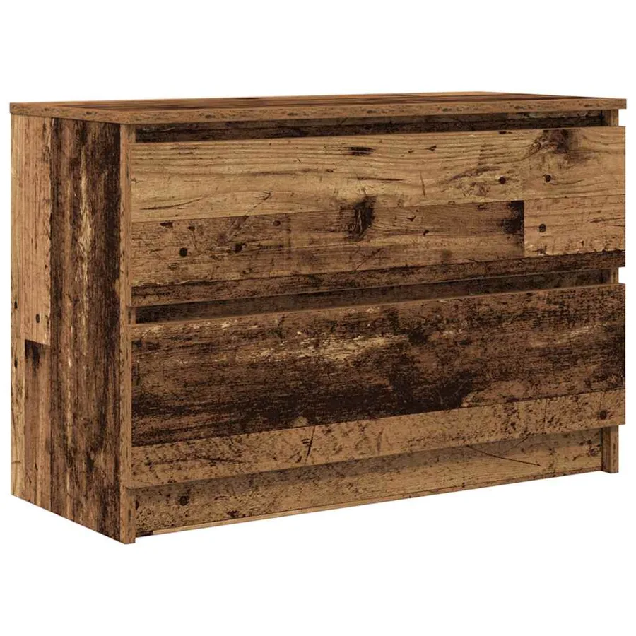 Meuble TV vieux bois 80x35x54 cm bois d'ingénierie - 2