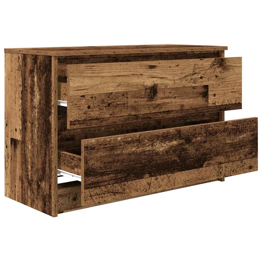 Meuble TV vieux bois 80x35x54 cm bois d'ingénierie - 5