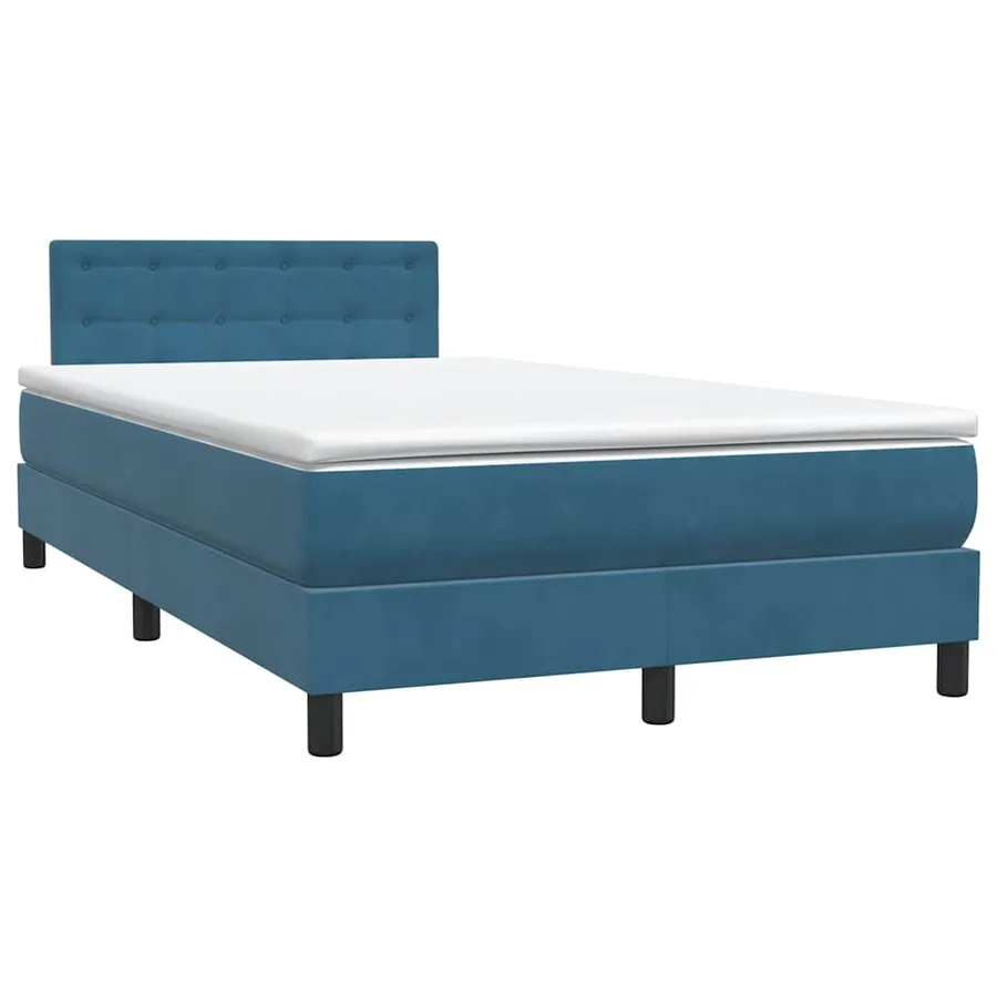 Sommier à lattes de lit et matelas bleu foncé 120x220cm velours - 4