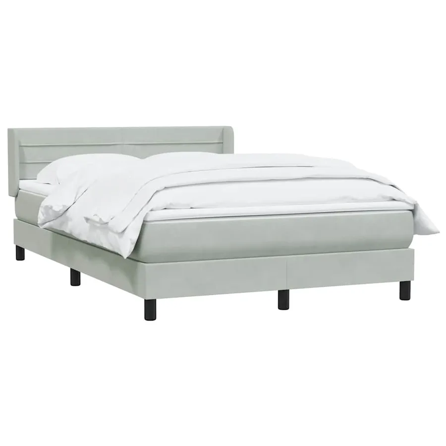 Sommier à lattes de lit et matelas gris clair 140x220cm velours - 3