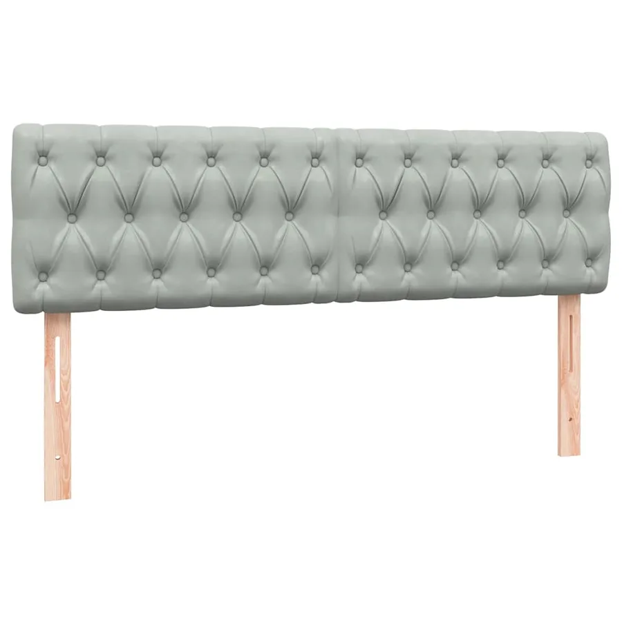 Sommier à lattes de lit et matelas et LED gris clair 140x220cm velours - 7