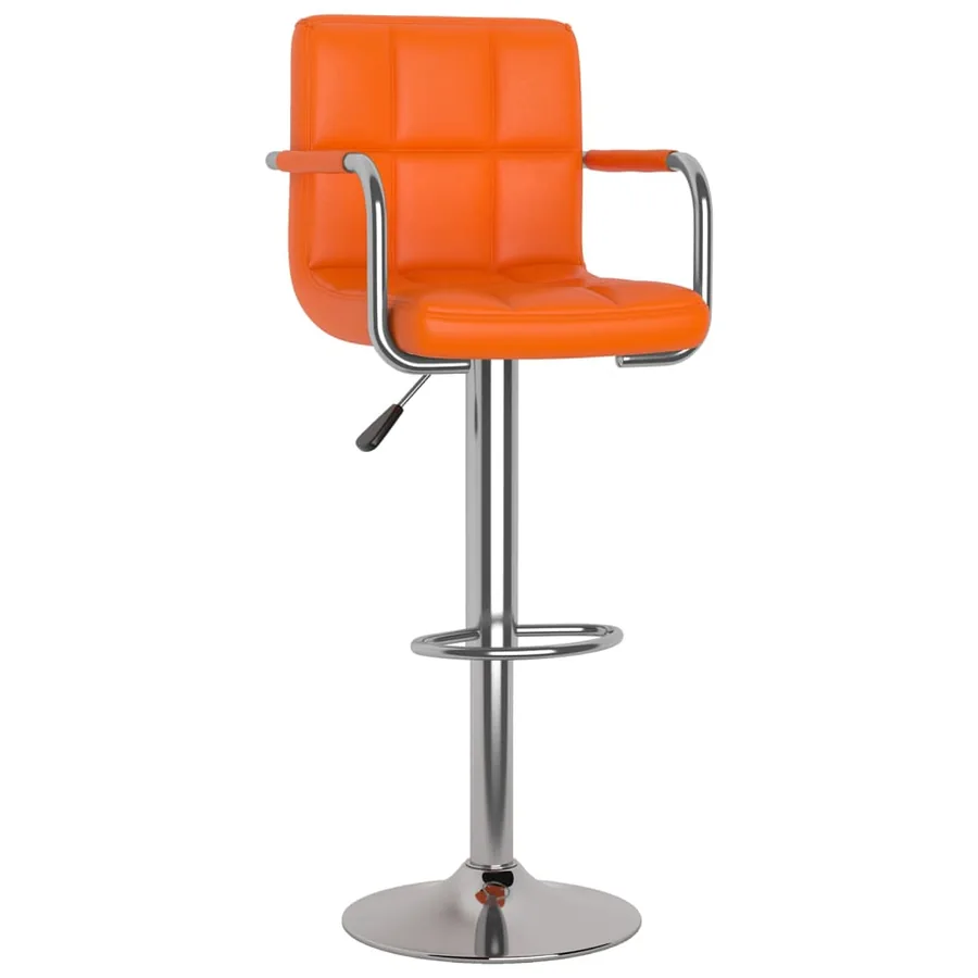 Tabourets de bar lot de 2 orange similicuir - 3