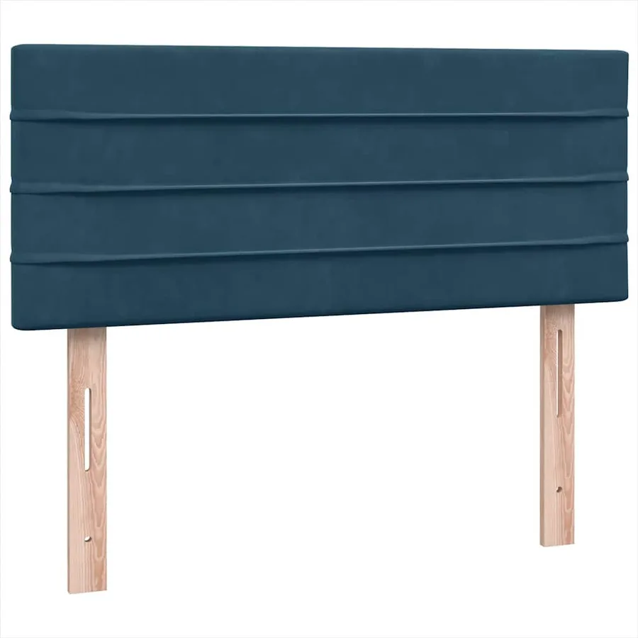 Sommier à lattes de lit et matelas et LED bleu foncé 120x220cm velours - 8