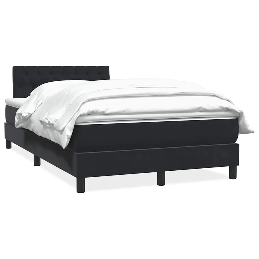 Sommier à lattes de lit avec matelas noir 120x220 cm velours - 2