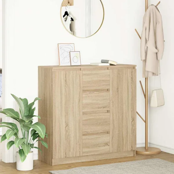 Buffet et tiroirs chêne sonoma 100,5x35x98,5 cm bois ingénierie