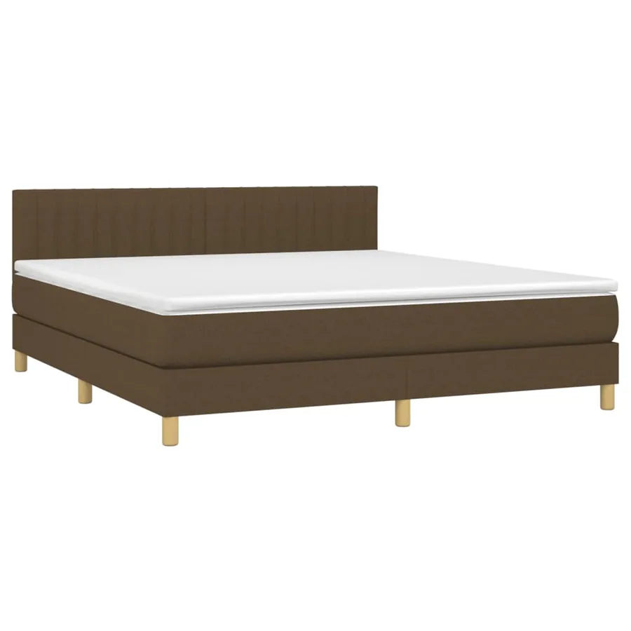 Sommier à lattes de lit matelas et LED Marron foncé 160x200 cm - 4